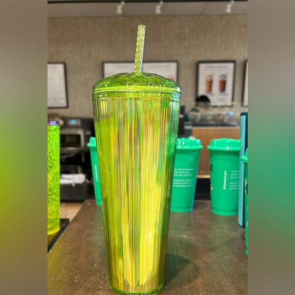 Starbucks Lime Kaleidoscope Iridescent Dome Tumbler Cold Cup 24oz Summer 2023 - Picture 11 of 14